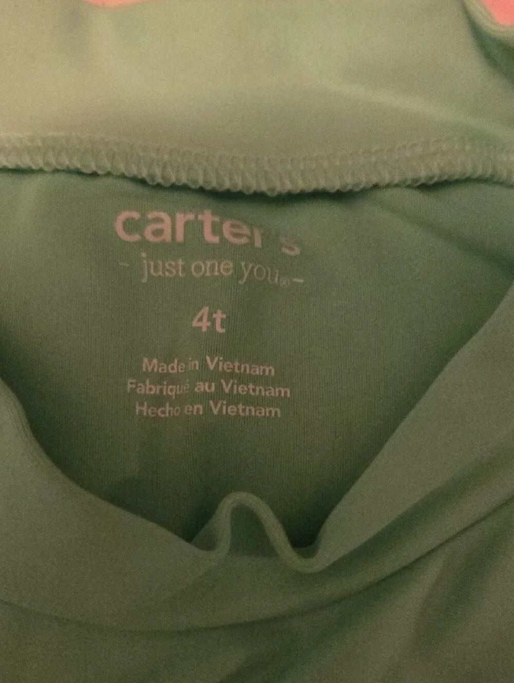 Carter's Mint Green Dino Rash Guard Top with Navy Dino Swim Shorts